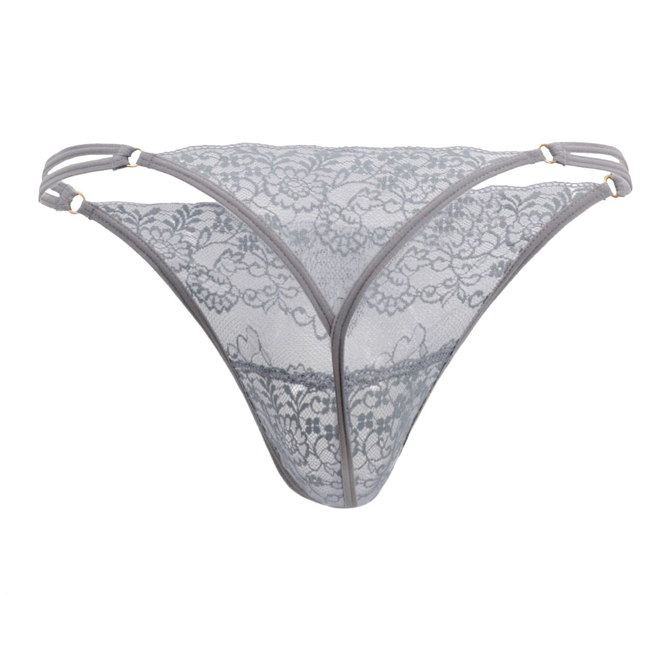 CandyMan 99421X Lace G-String Thongs Gray Plus Sizes