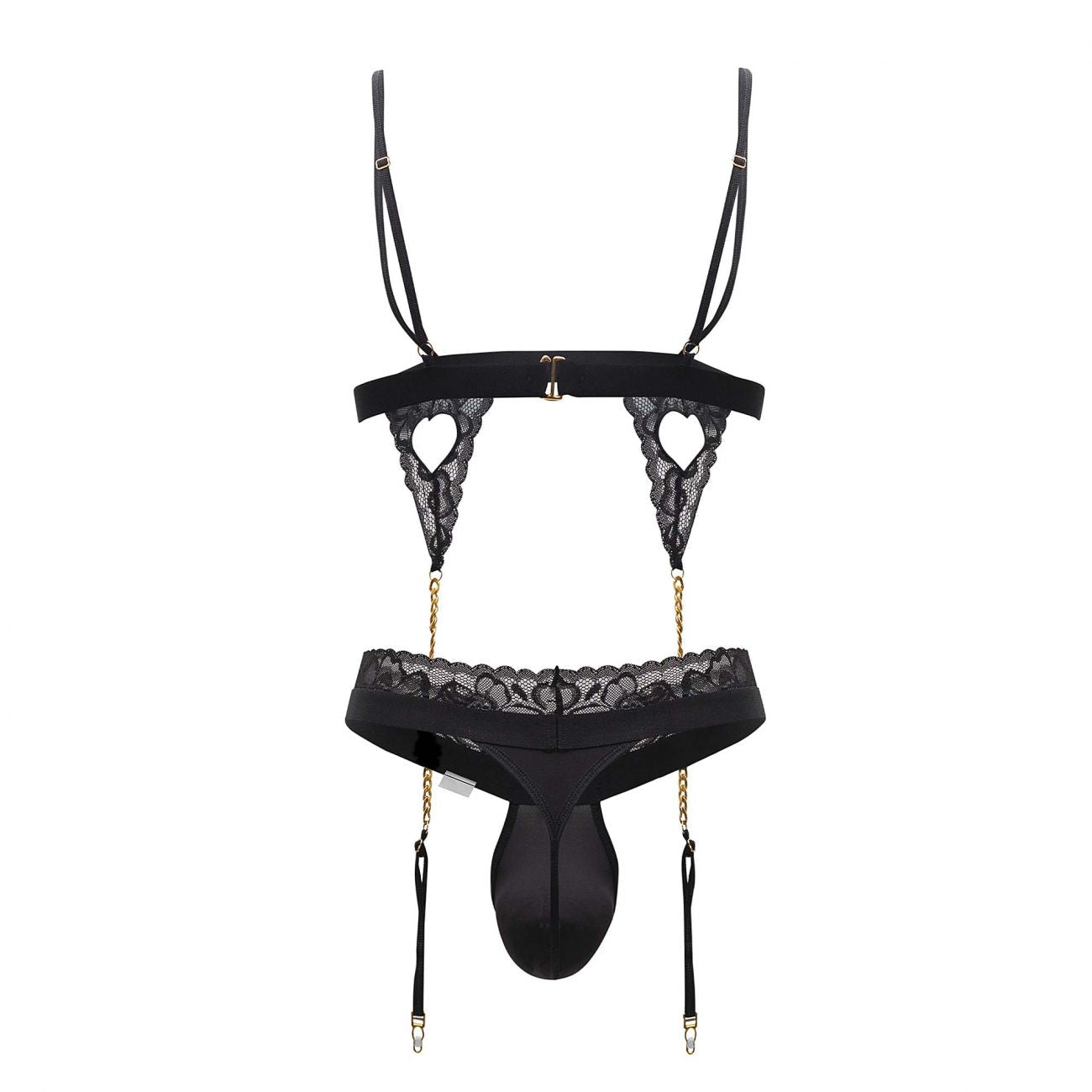 CandyMan 99581 Harness-Thongs Outfit Black