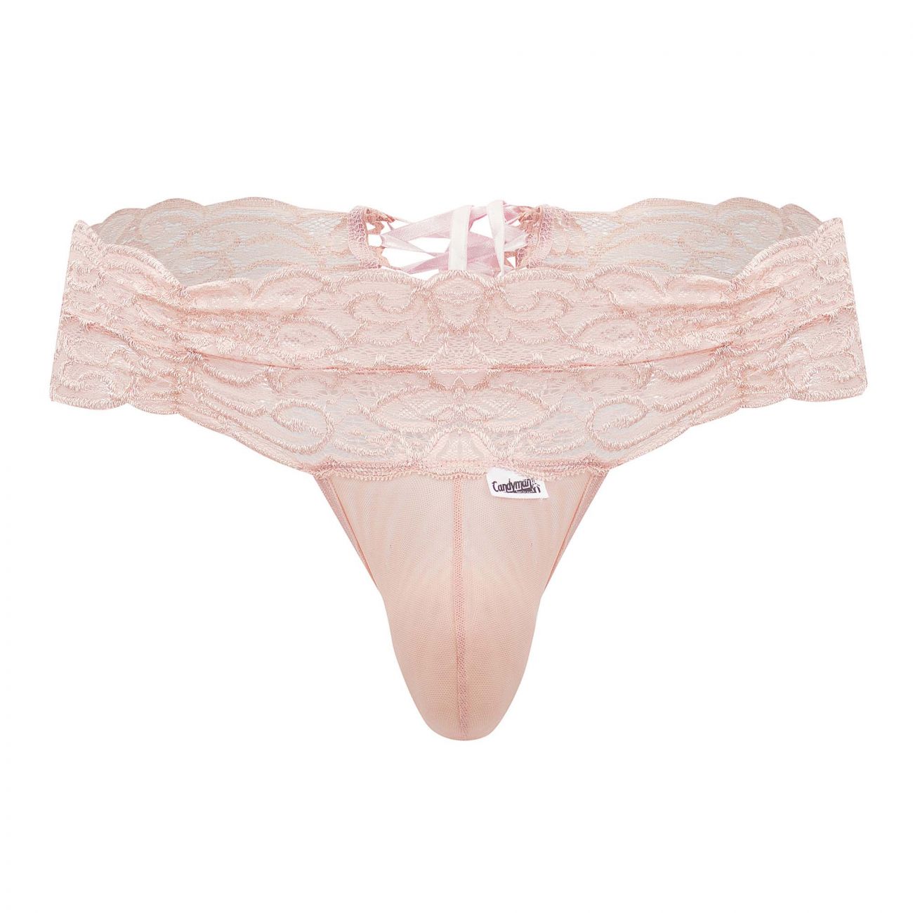 CandyMan 99595X Lace Thongs Rose Plus Sizes