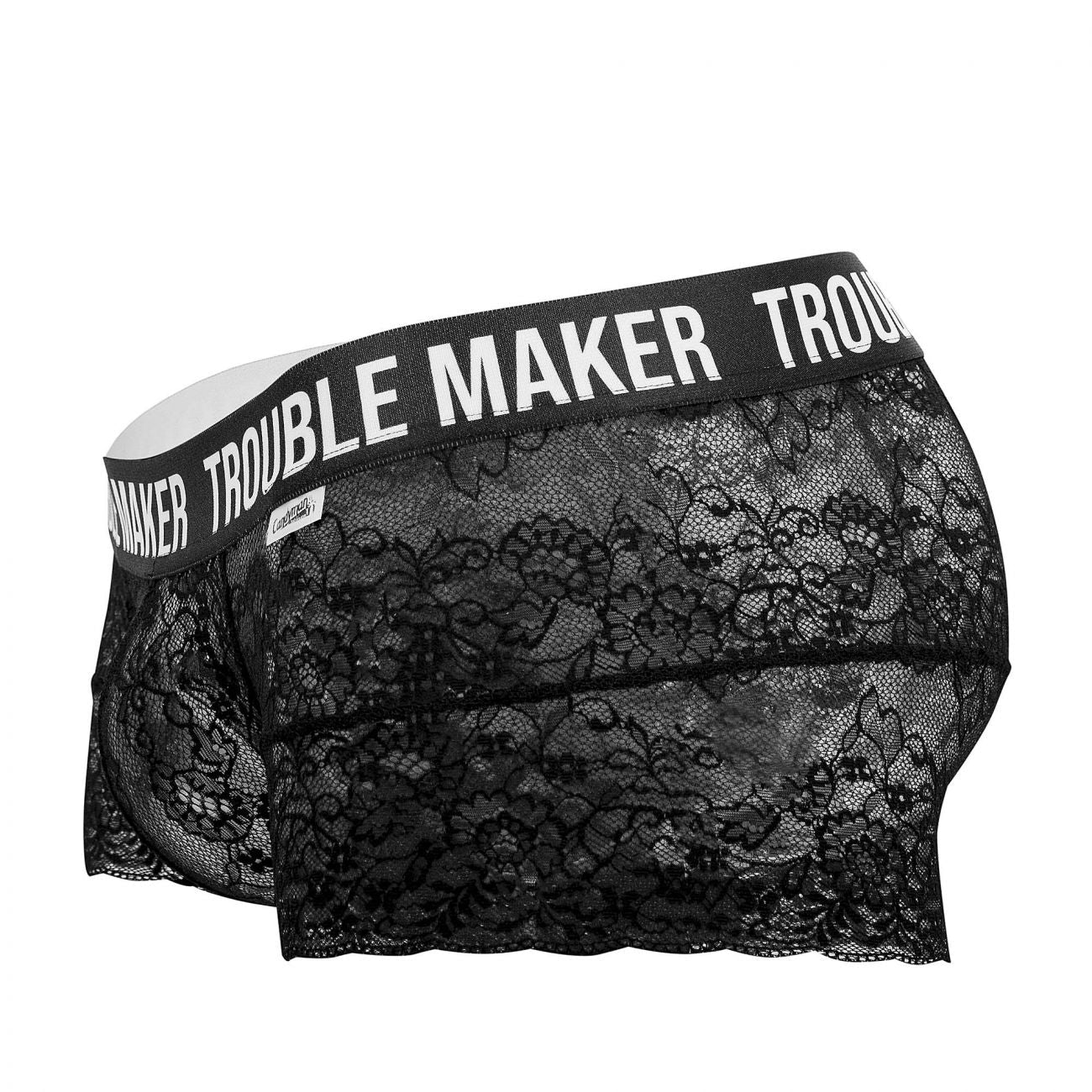 CandyMan 99616X Trouble Maker Lace Trunks Black Plus Sizes