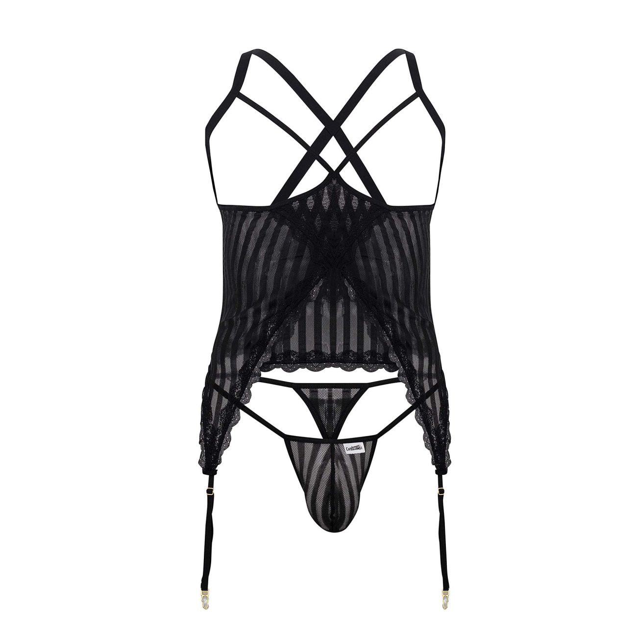 CandyMan 99654 Mesh Two Piece Set Black