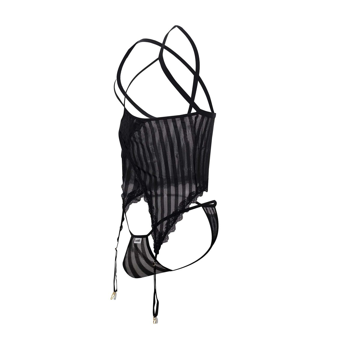 CandyMan 99654 Mesh Two Piece Set Black