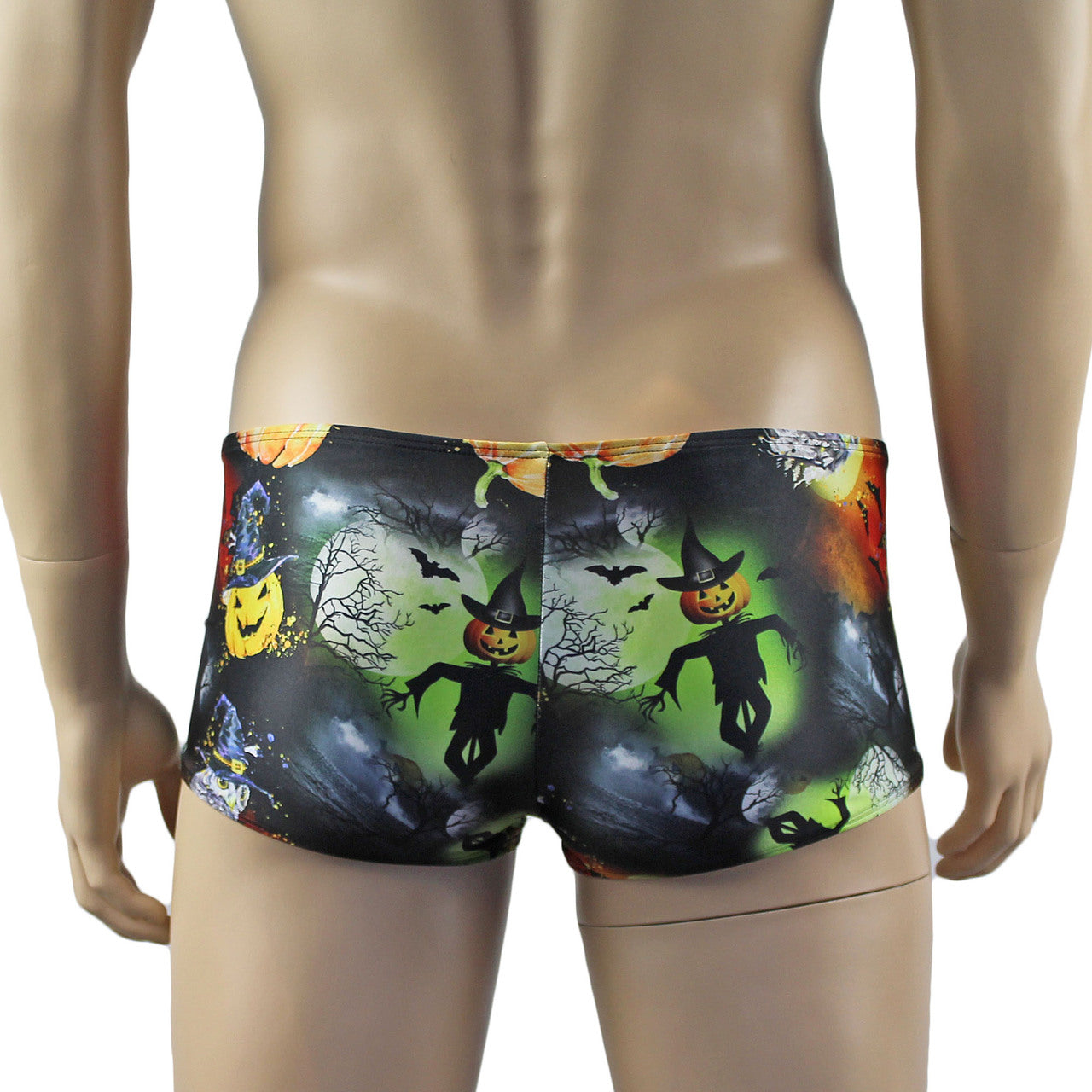 Mens Halloween Witches Pumpkins and Bats Boxer Shorts