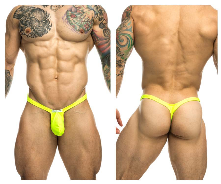 JUSTIN+SIMON XSJBU02 Bulge Thongs Neon Green Plus Sizes