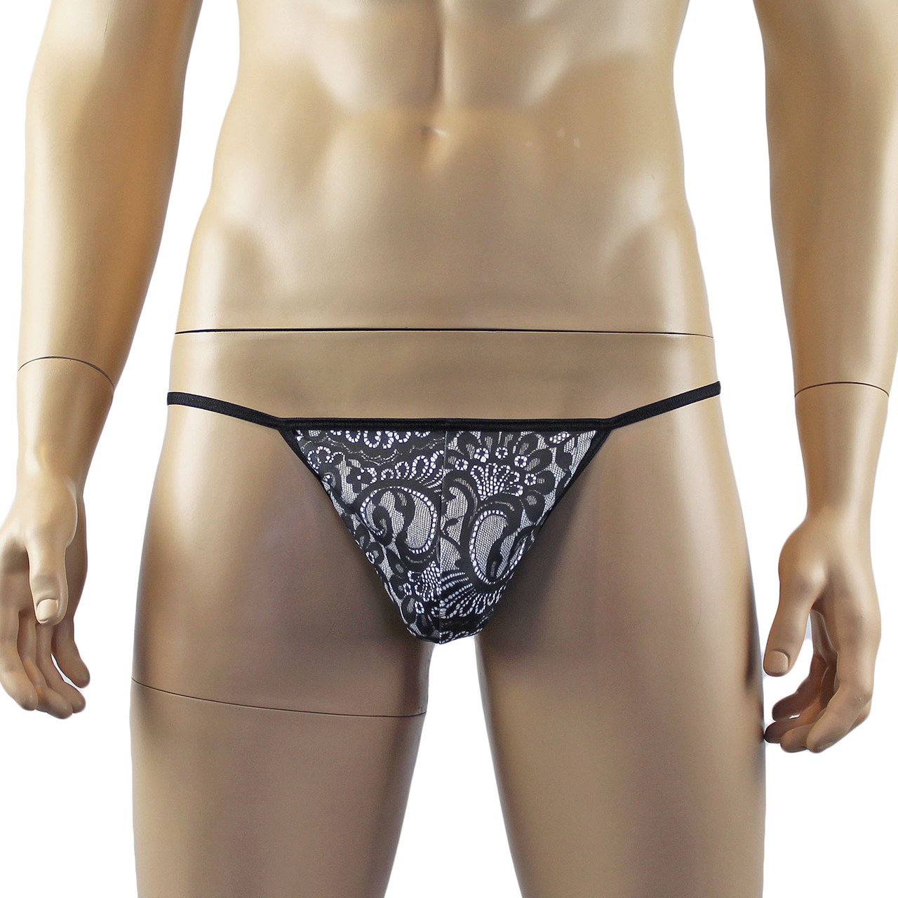 Mens Mystery Looks Like Lace Pouch G string with Triangle Back