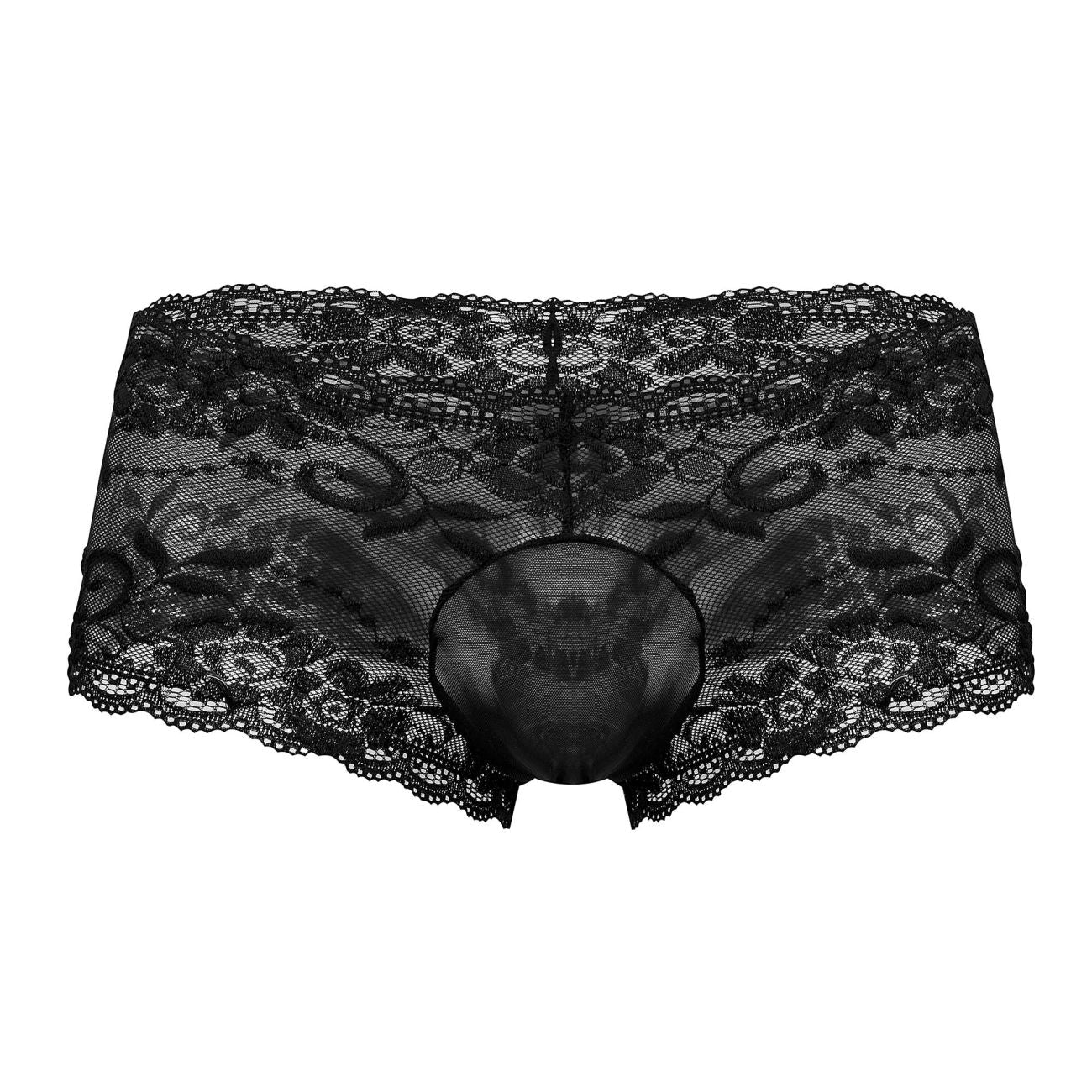 Male Power 127-280 Sassy Lace Mini Short Black