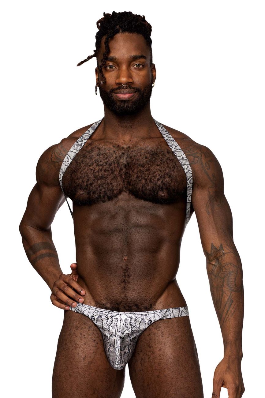 Male Power 404-282 S-naked Shoulder Sling Harness Thong Silver-Black