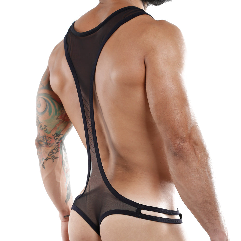 Miami Jock MJV010 Miami Jock Sheer Silhouette Reveal Body Suit for Men