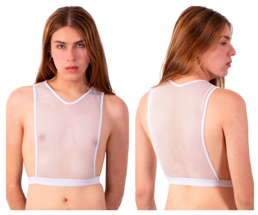 PLURAL PL007 Non-binary Underwear Crop Top White