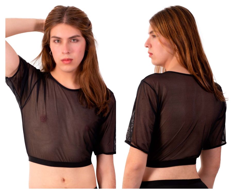 PLURAL PL009 Non-binary Underwear Crop Top Black