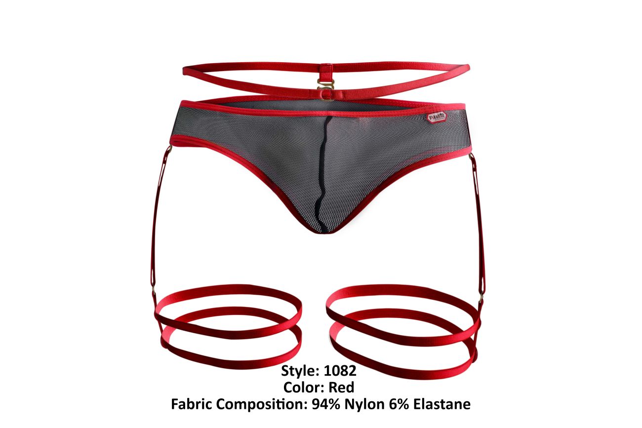 Pikante 1082 Lujueria Garter Thongs Red