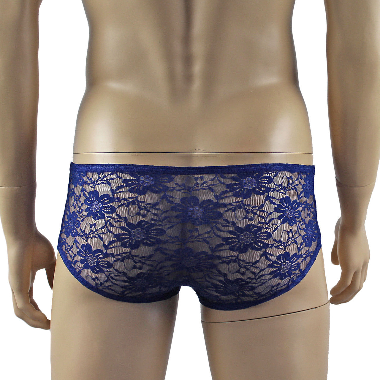 LAST ORDERS - Mens Sexy Lace Crop Bra Top Camisole and Male Lingerie Panty Briefs Navy