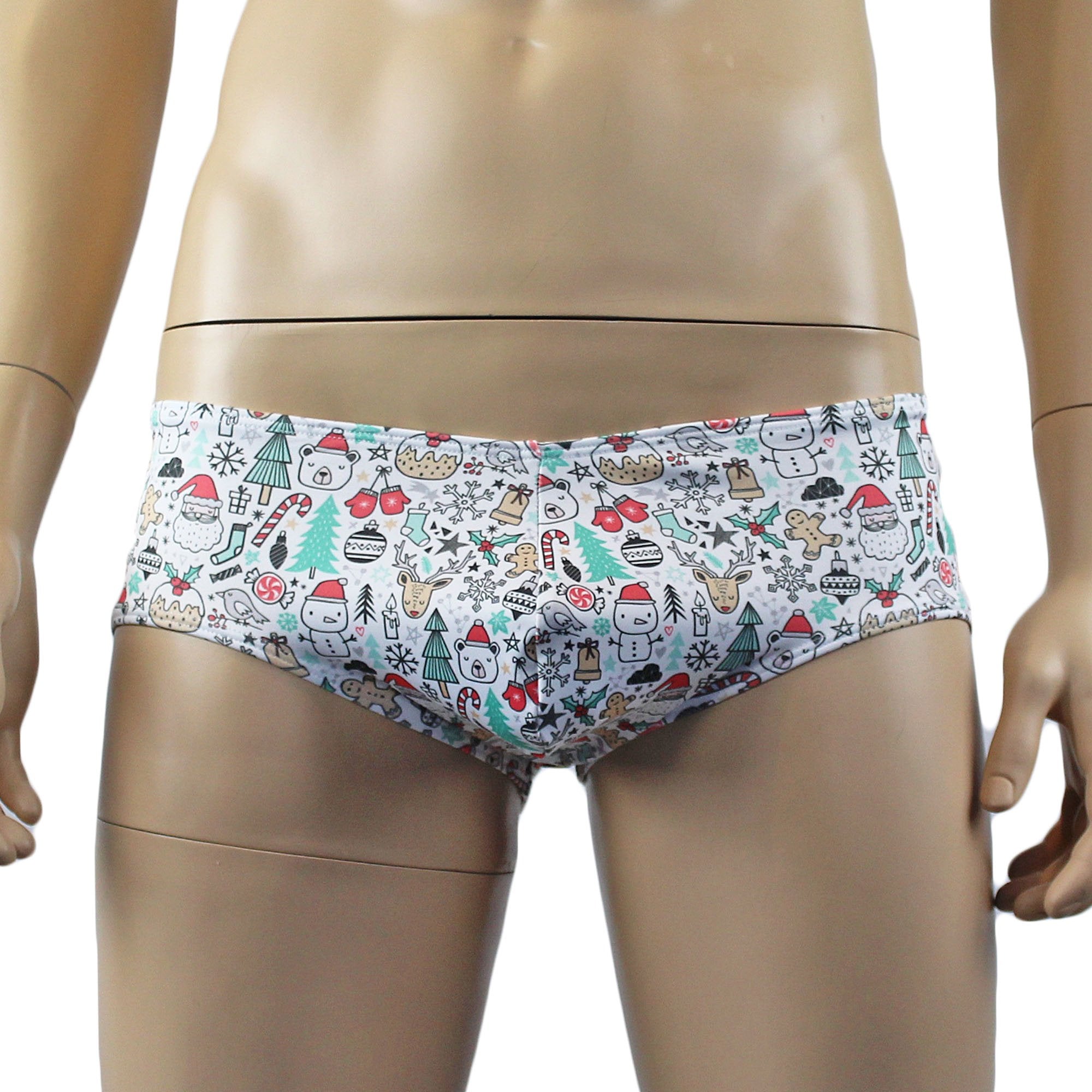 Christmas Holiday Gift Wrap Mens Boxer Brief Xmas Underwear