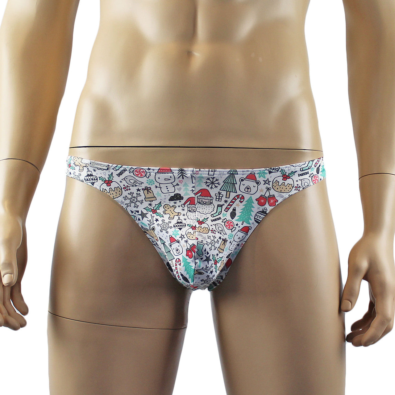 Christmas Holiday Gift Wrap Mens G string Thong Xmas Underwear