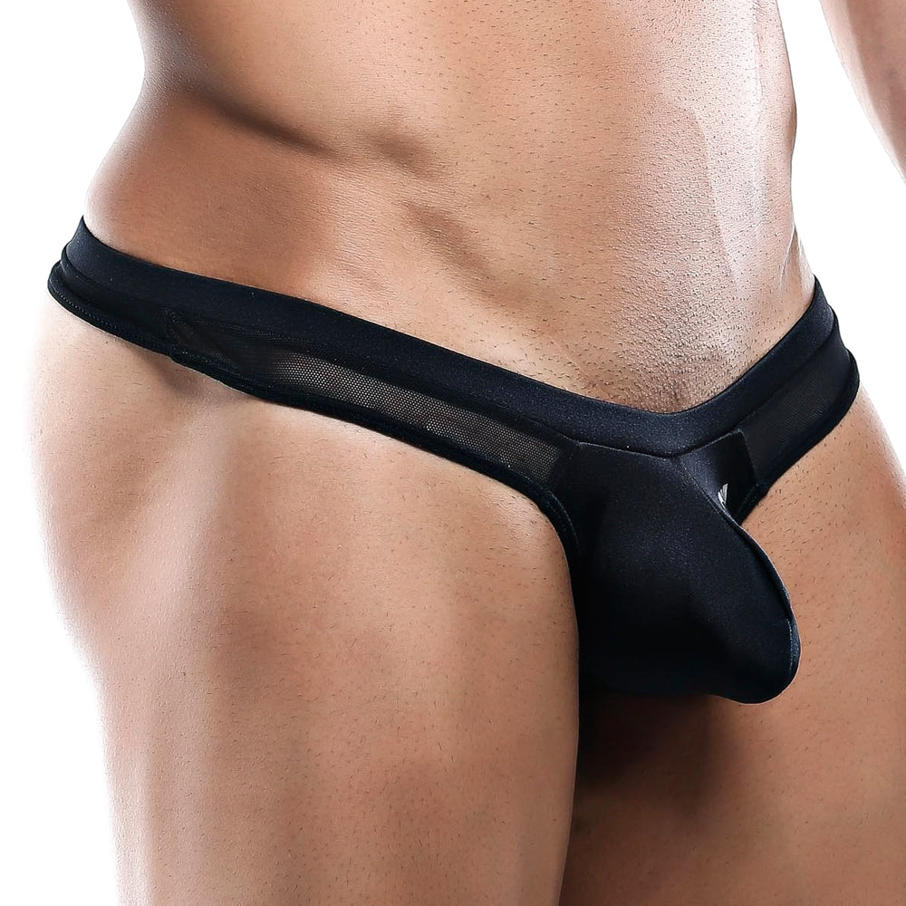 Cover Male CMK026 Sheer Sided Shiny Spandex Contour Pouch Thong Mens Underwear