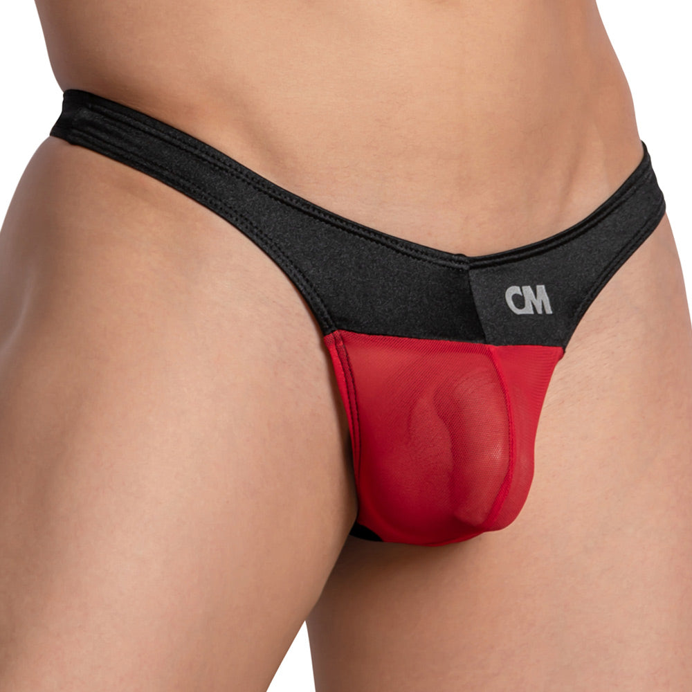 Cover Male CMK070 Half and Half Colour See-thru Mesh Thong Mens Underwear