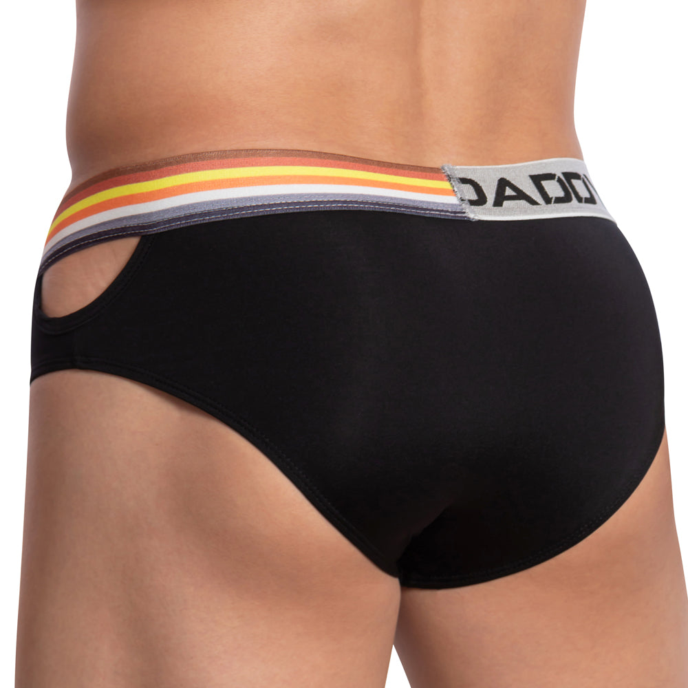 Daddy DDJ019 LGBT Half Signature Waistband Strap Brief Underwear