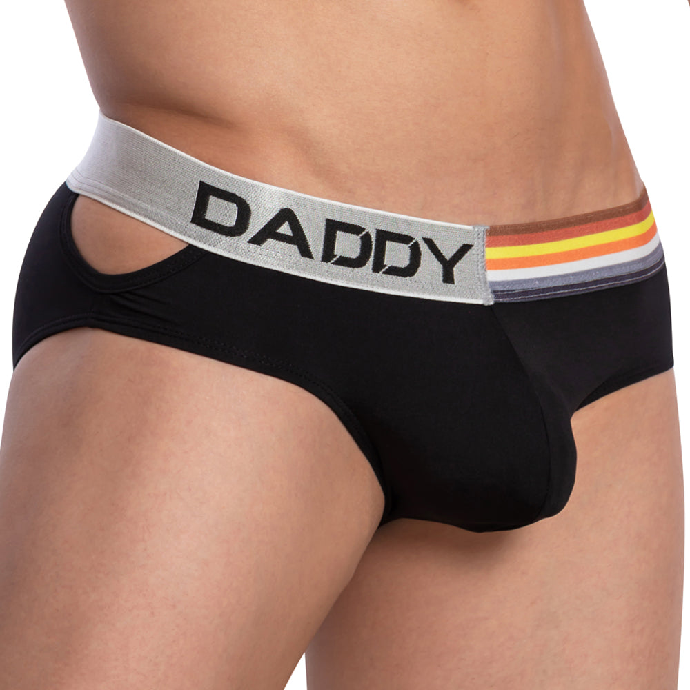 Daddy DDJ019 LGBT Half Signature Waistband Strap Brief Underwear
