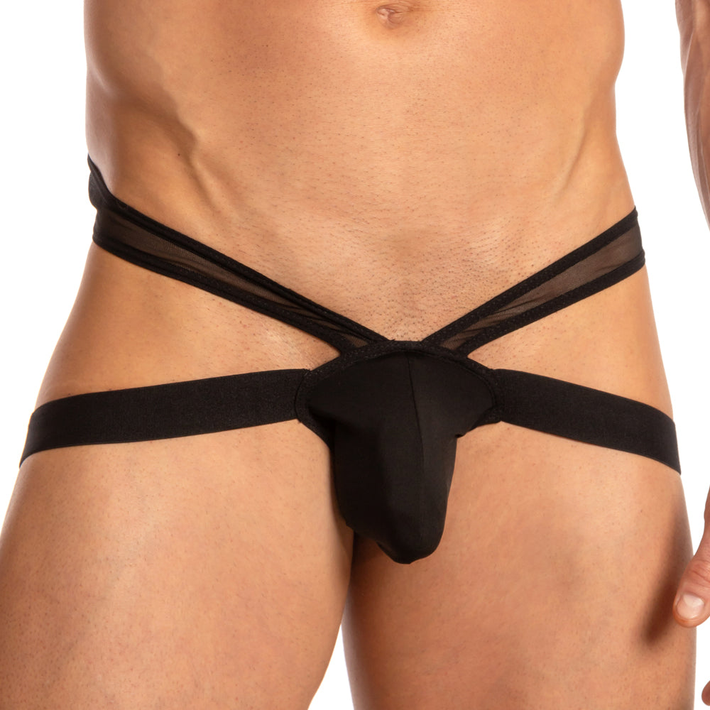 Daddy DDK030 Black Widow Sheer Waist Thong Underwear for Men