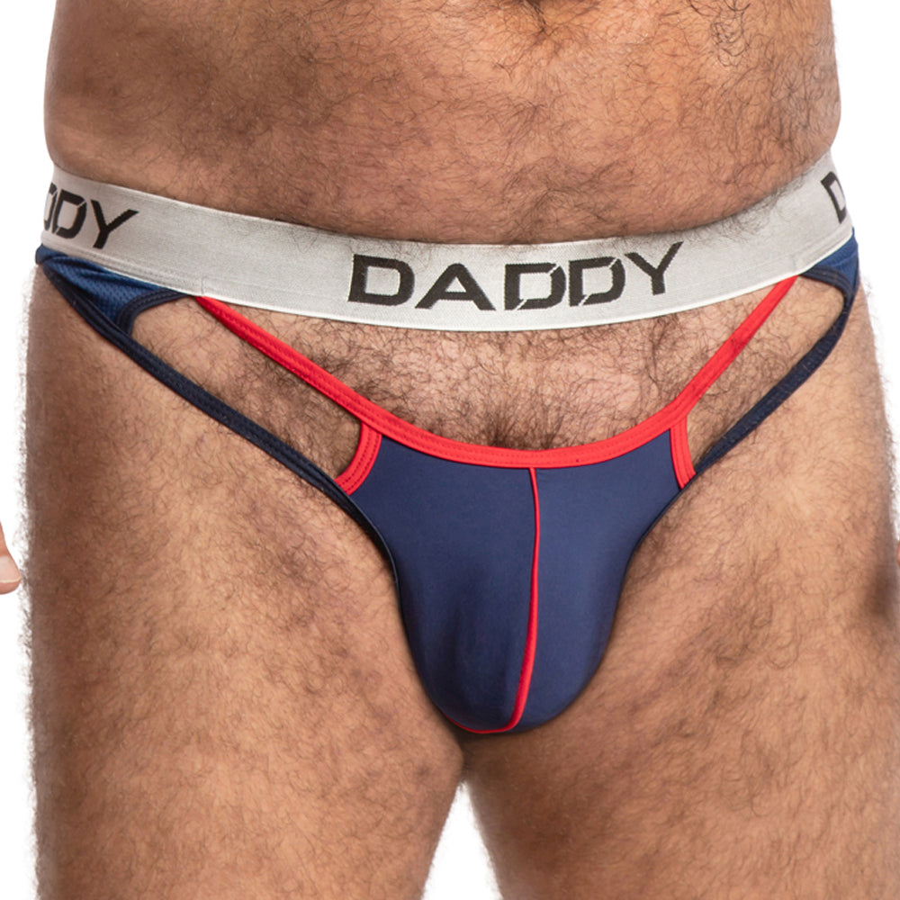 Daddy DDK036 Pouch Suspension Sheer Fishnet Back Thong Underwear for Men