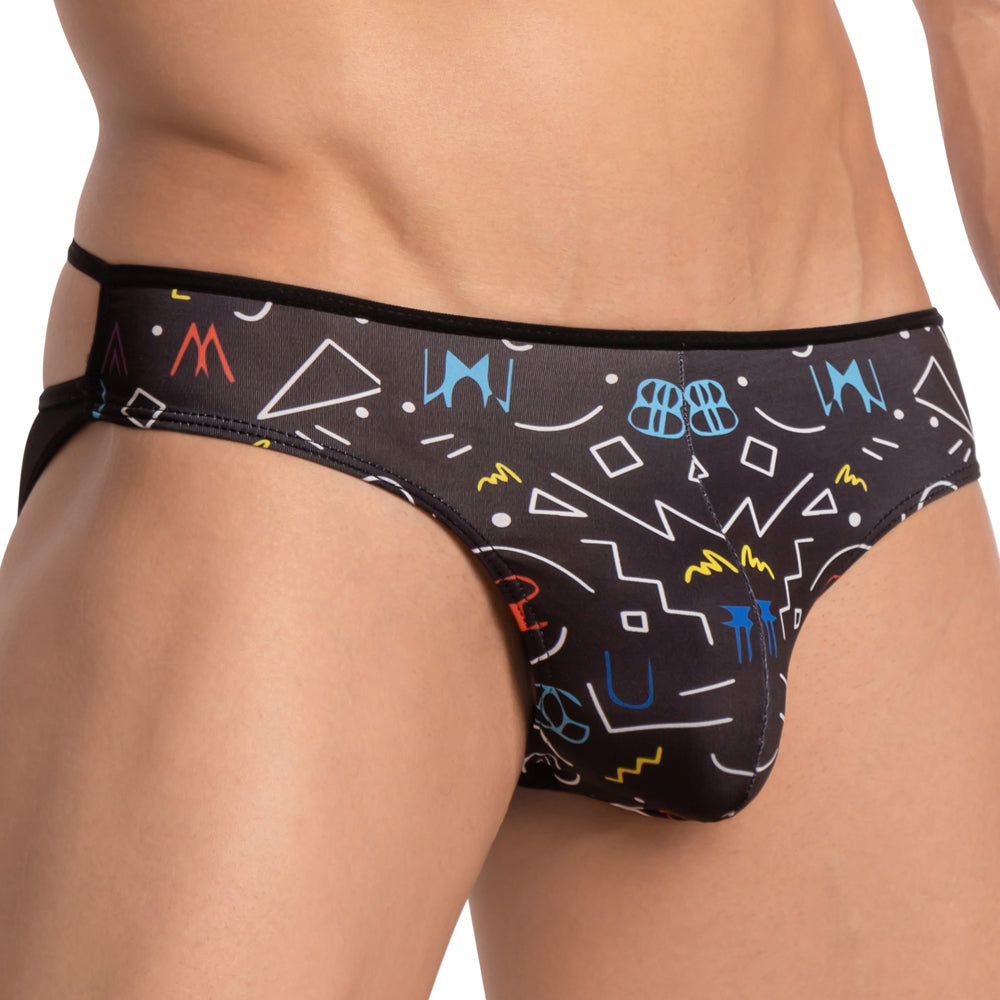 Daniel Alexander DAI071 Monster Printed Semi Sheer Back Panel Bikini Underwear for Men