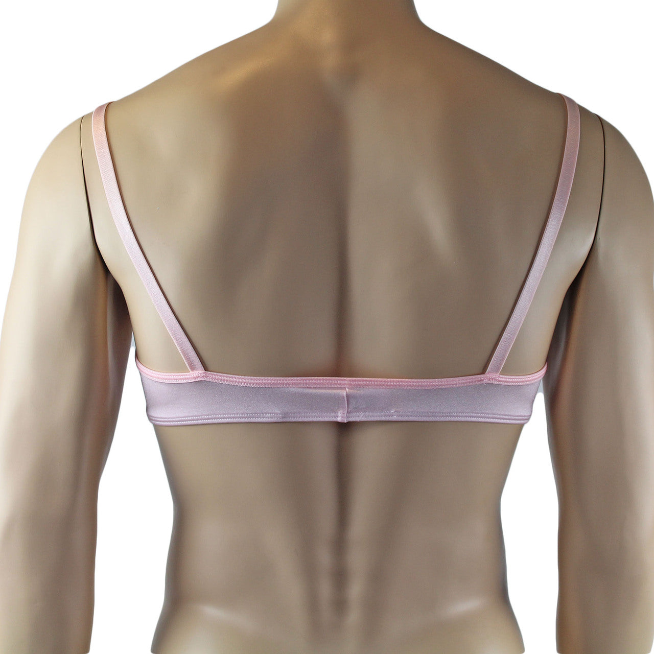 Mens Luxury Bra Top and Boxer Brief with Garters & Stockings Pink
