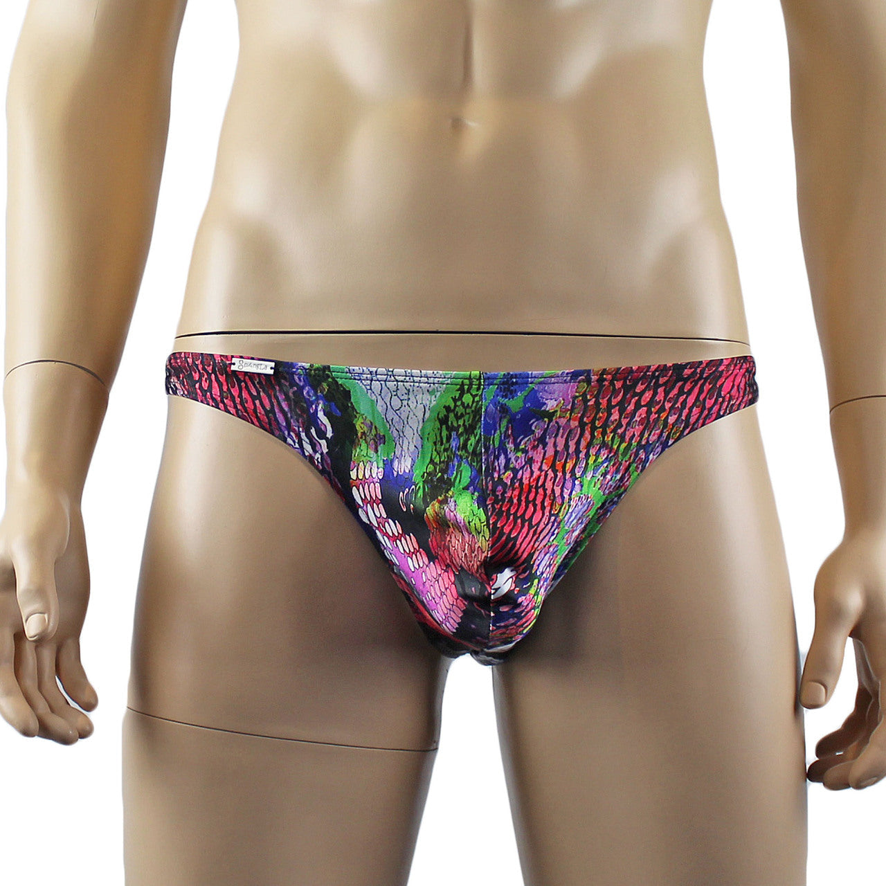 Mens Festival Snake Mini Low Rise Party Thong Underwear Red