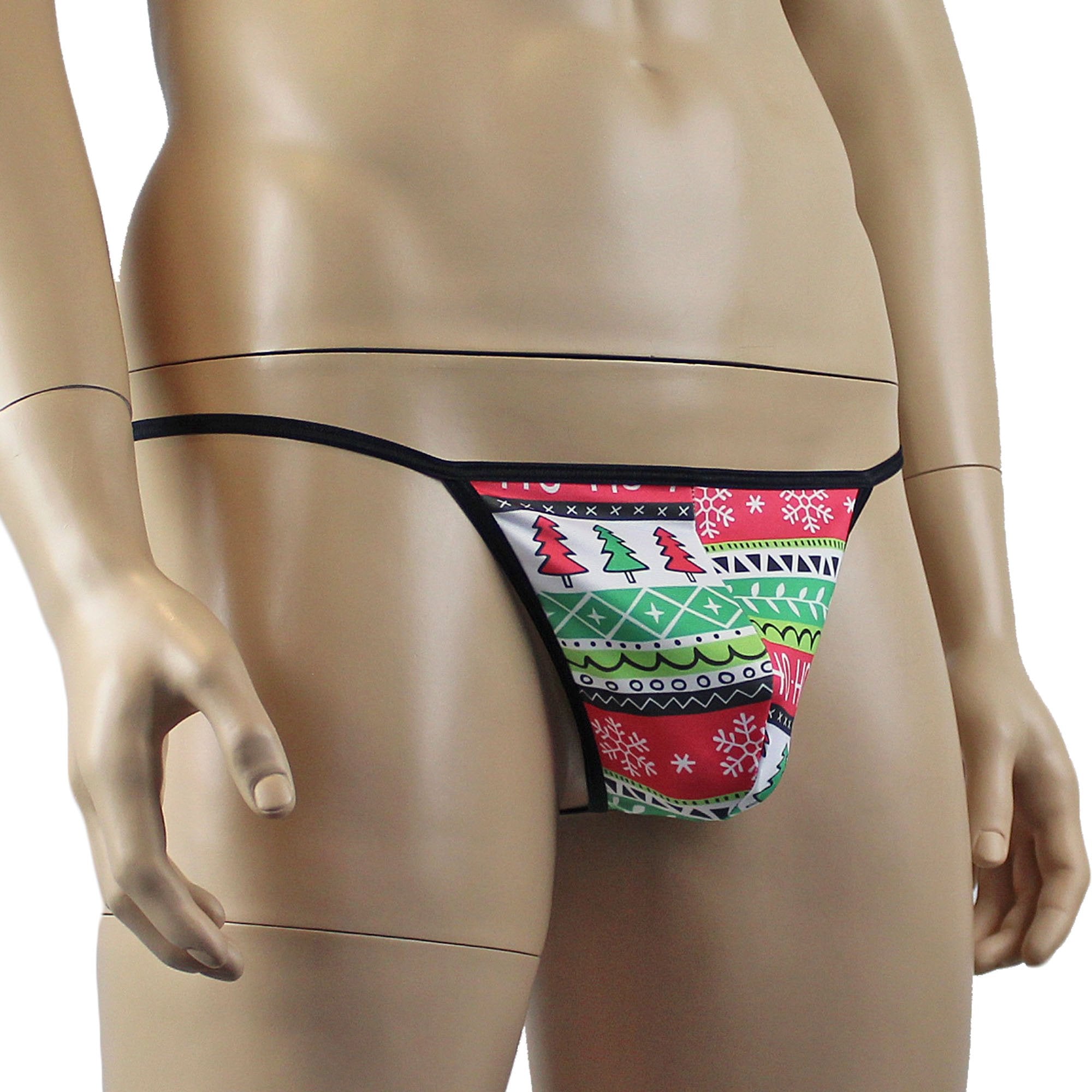 Christmas Gift Wrap Mens G string Pouch Xmas Underwear