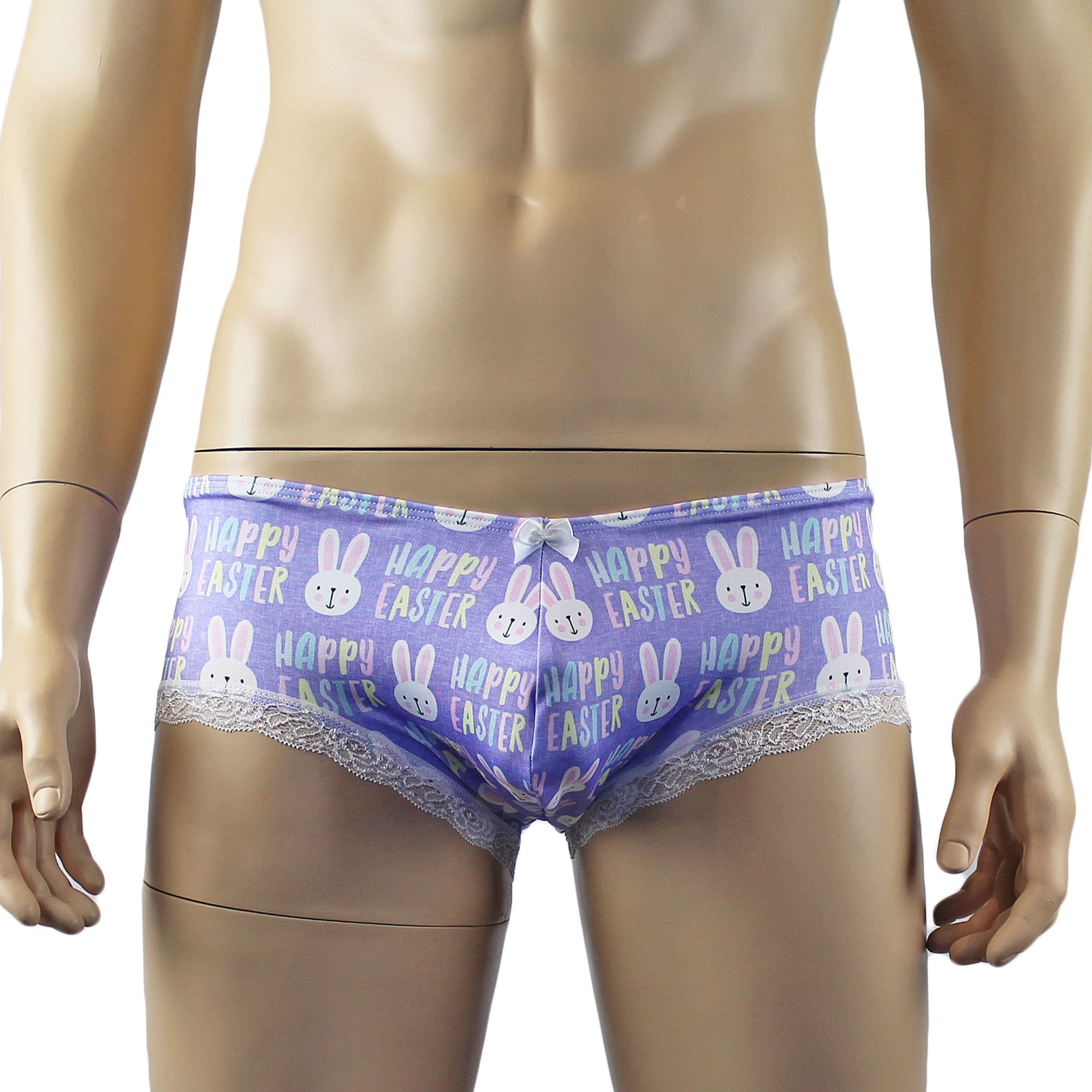 Mens Happy Easter Mens Lingerie Stretch Spandex & Lace Panty Brief