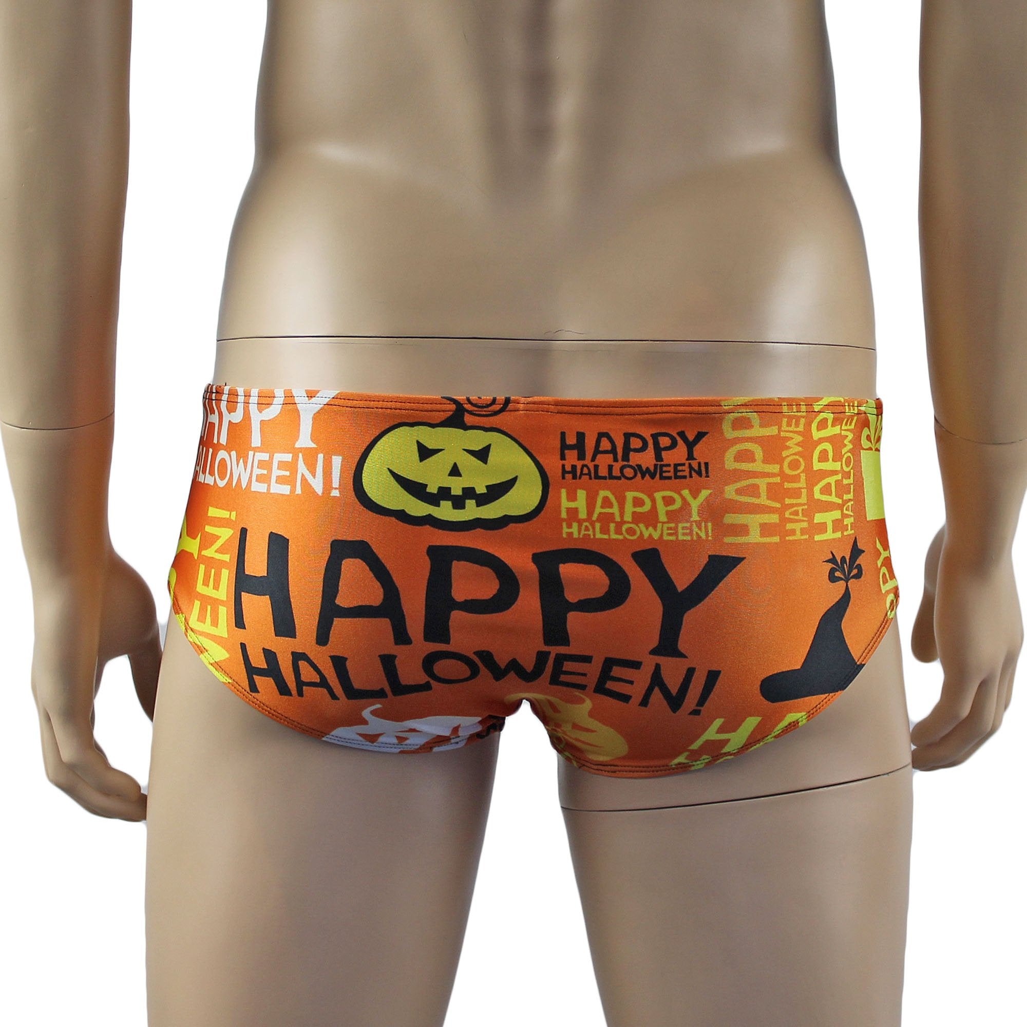 Mens Happy Halloween Camisole Top and Boxer Briefs Underwear, Halloween Pumpkins