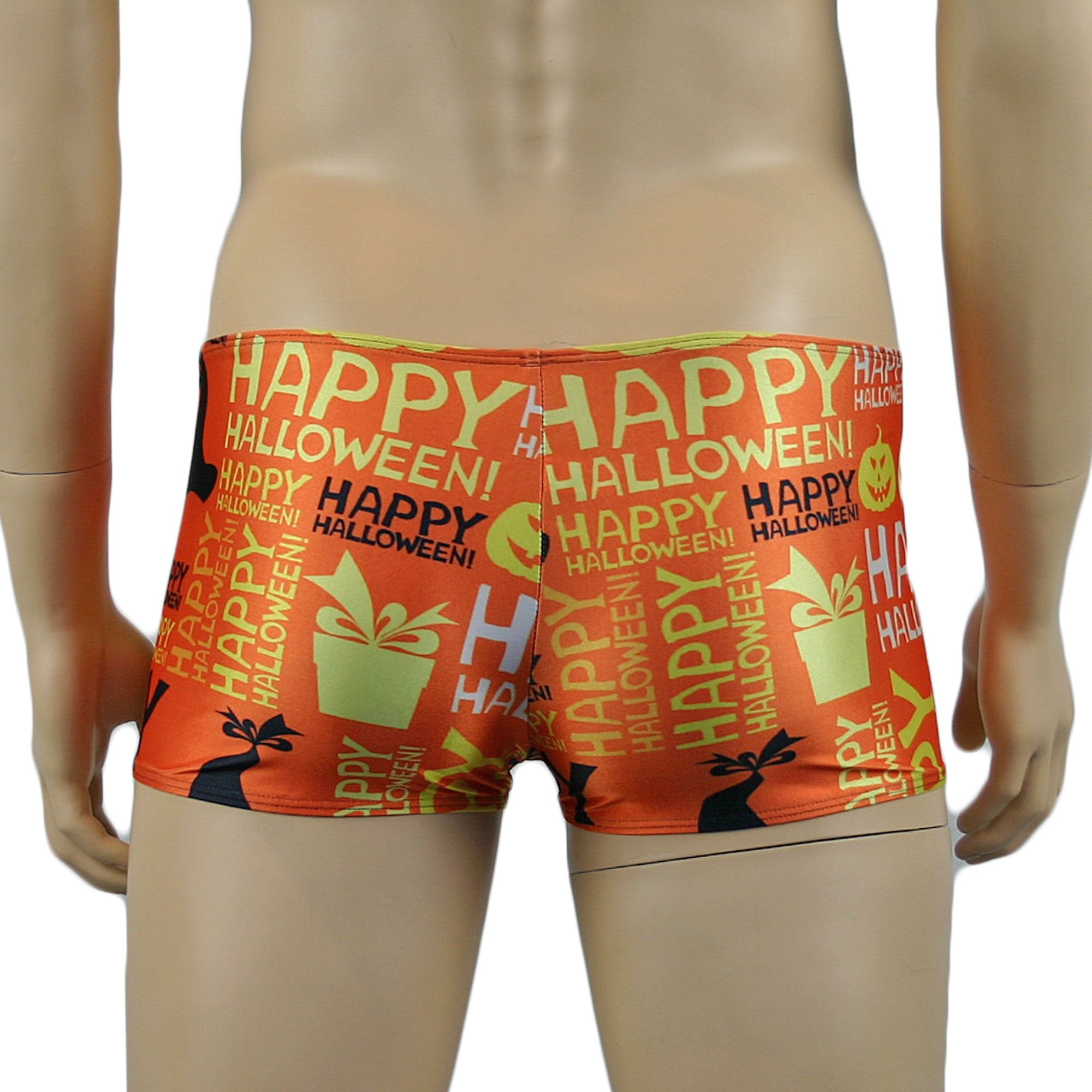 Mens Happy Halloween Shorts Underwear, Halloween Pumpkins