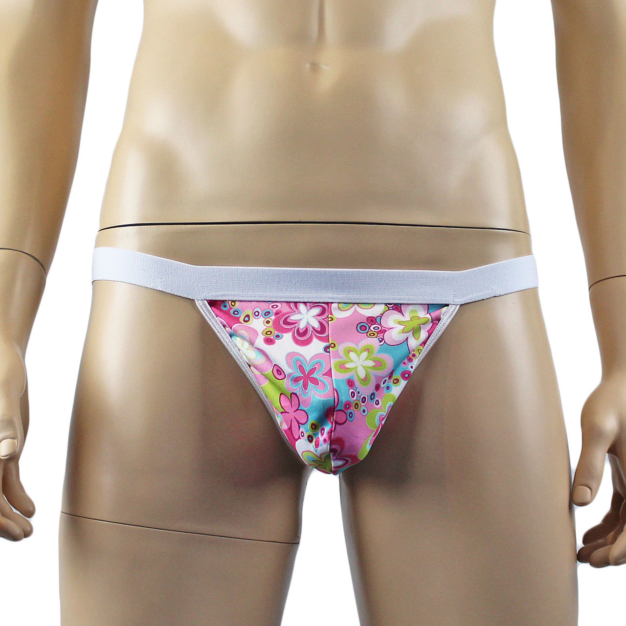 Male Hippie Flower Print Bra Top and Matching G string