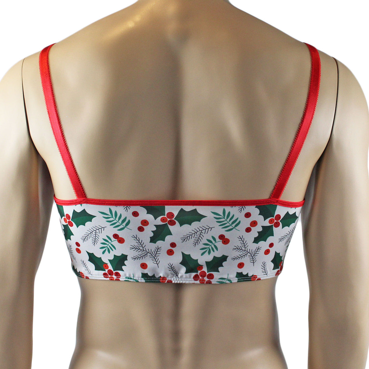 Mens Christmas Holly Camisole Crop Top Xmas Underwear