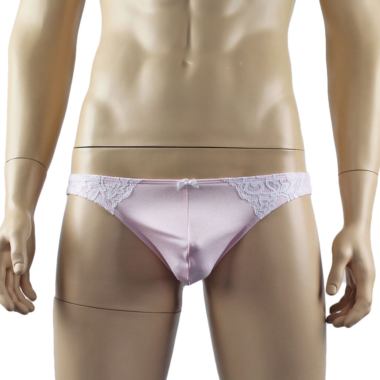 Mens Isabel Bra Top and Bikini Brief Male Lingerie (peach and white plus other colours)