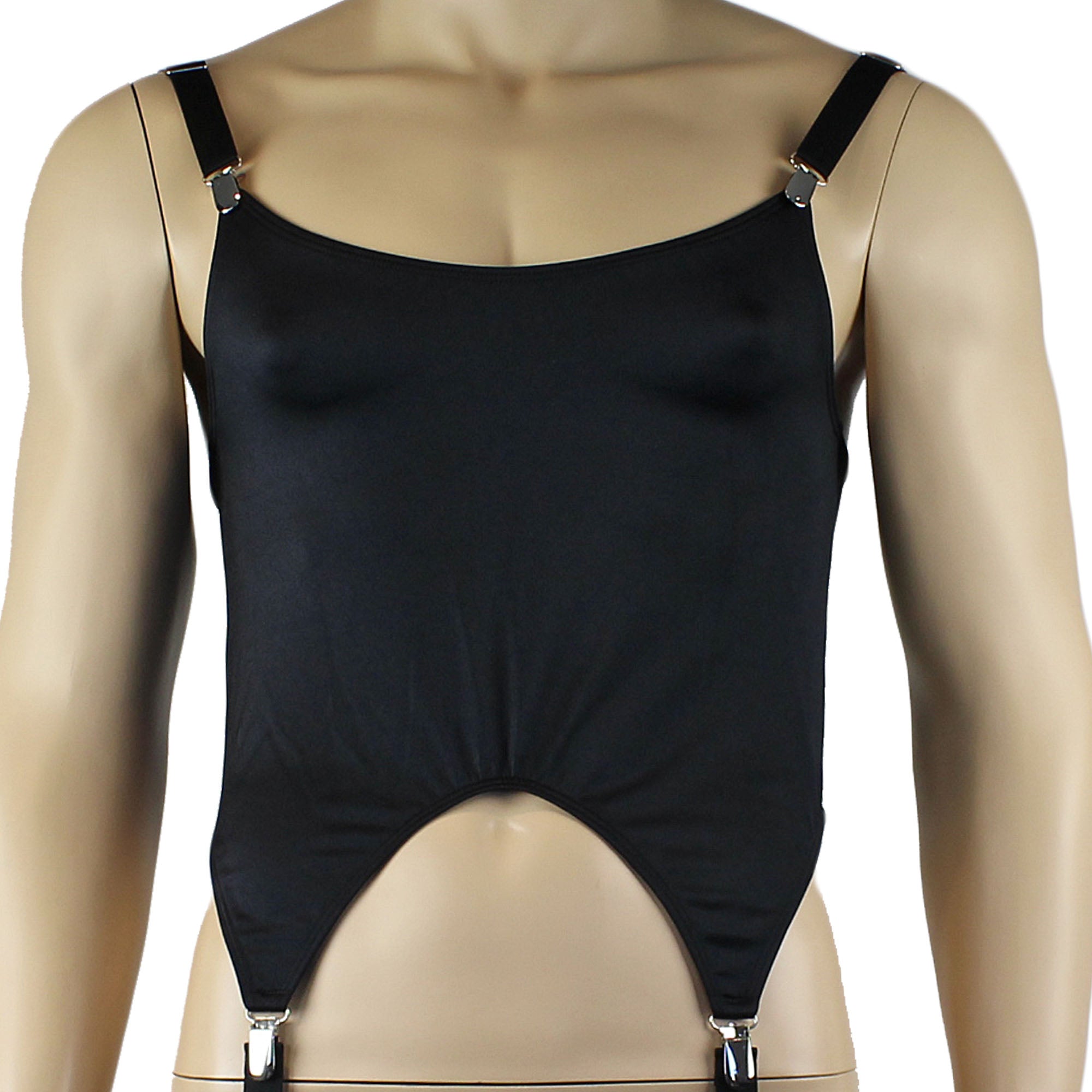 Mens Janice Corset Top and Thong with Metal Clips - Sizes up to 3XL