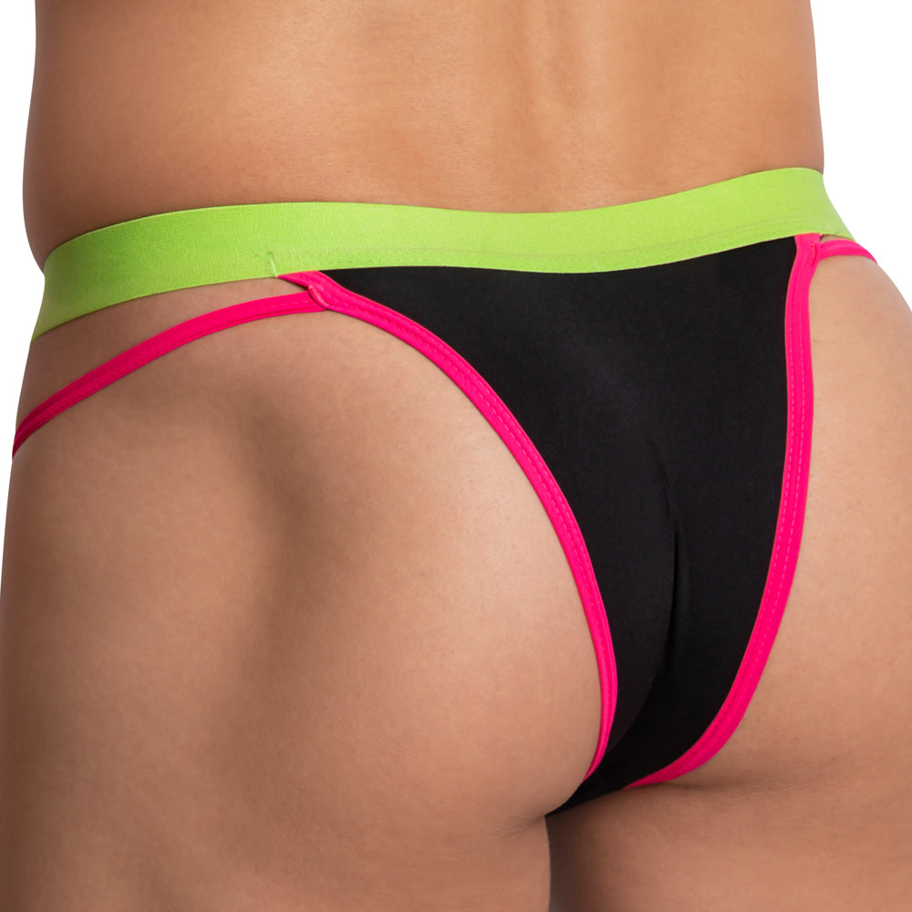 Kyle KLI037 Wide Colored Neon Waistband Contoured Underwear Bikini for Men