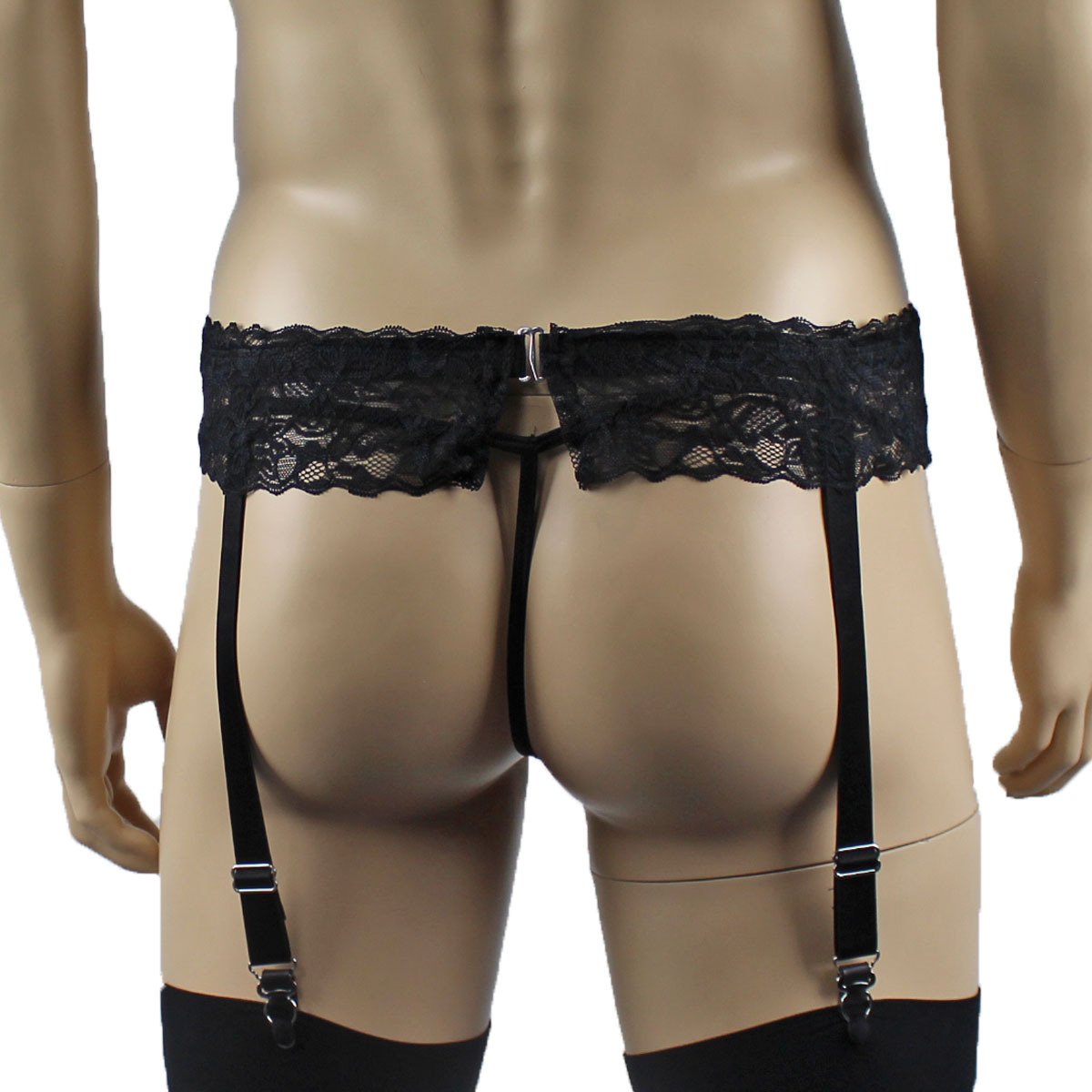 Mens Lace Garter Belt Mens Lingerie and Underwear (black plus other colours)