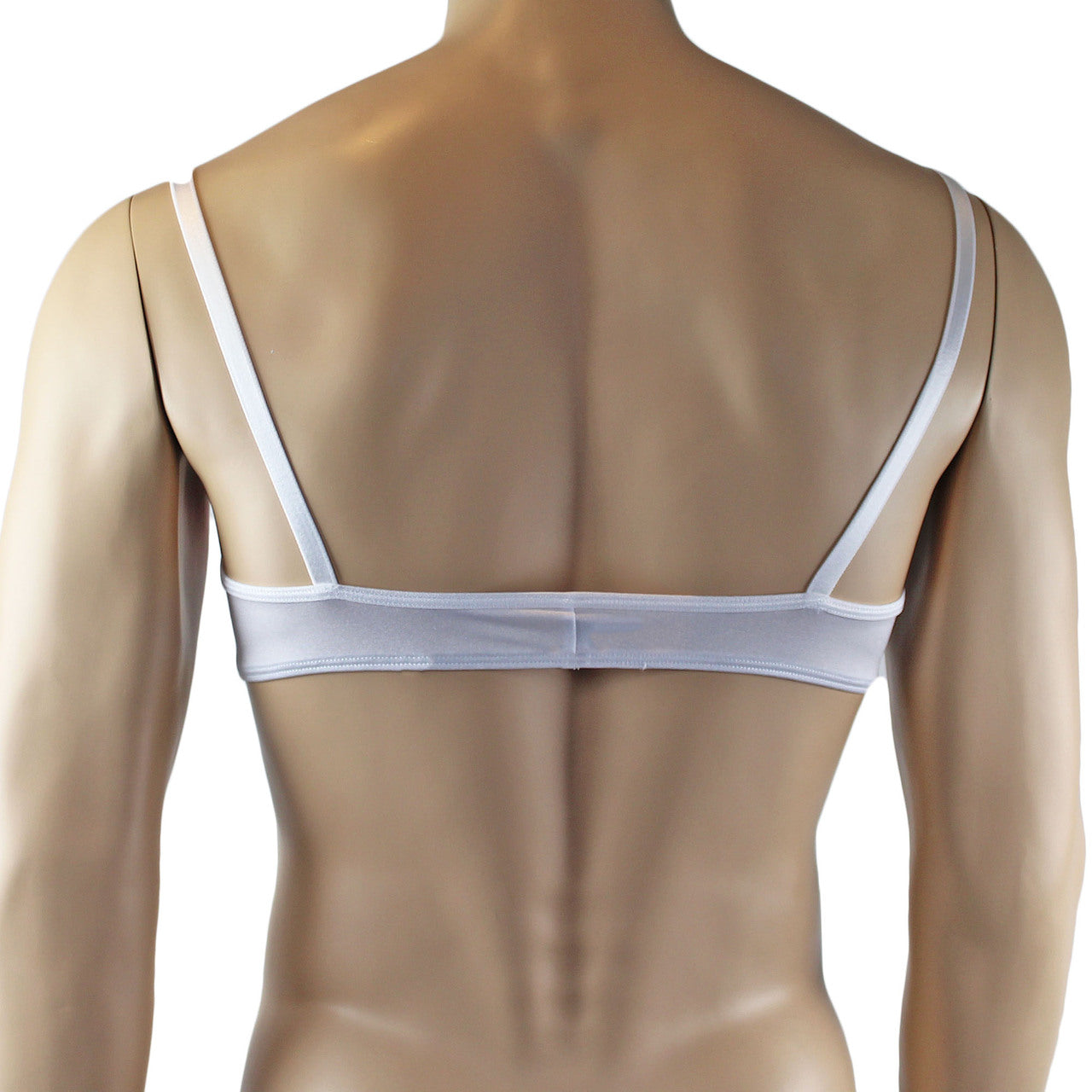 Mens Luxury Bra Top and Boxer Brief with Garters & Stockings White