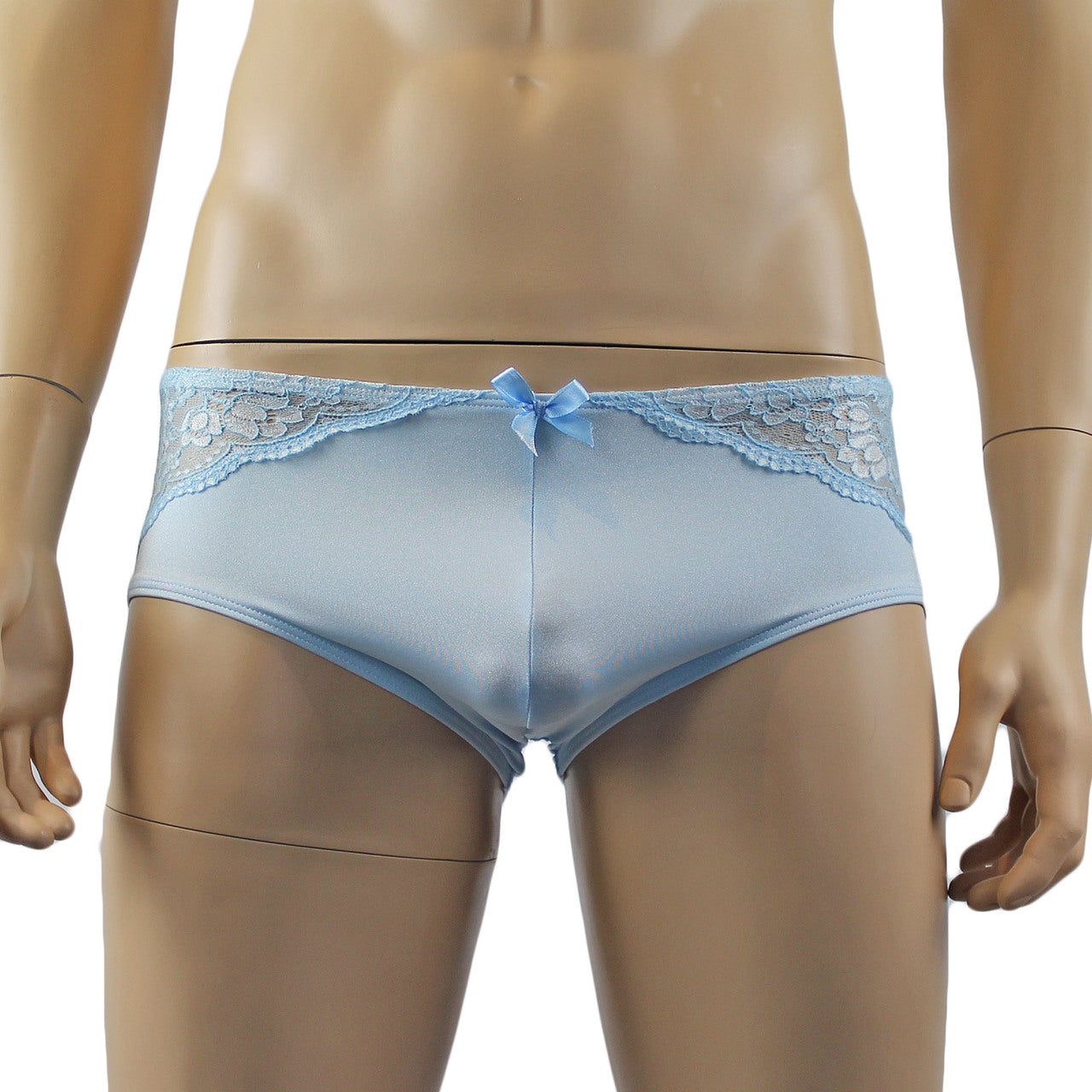 Mens Luxury Bra Top and Boxer Brief Light Blue