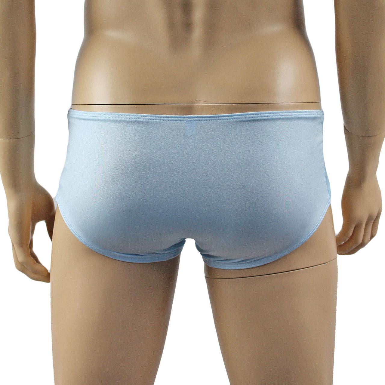 Mens Luxury Boxer Brief with Detachable Garters and Stockings Light Blue