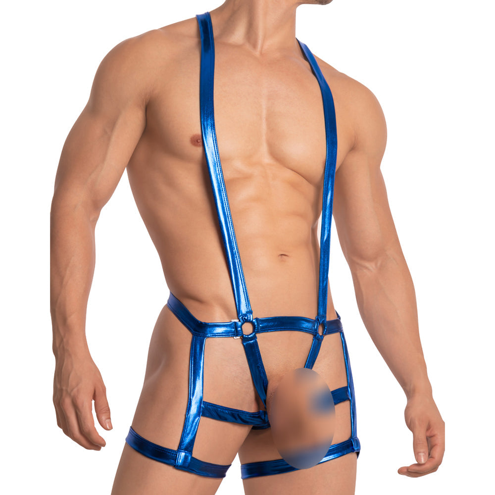 Miami Jock MJV029 Mens Baiser Strapped Shorts Length G-string Bodysuit Underwear