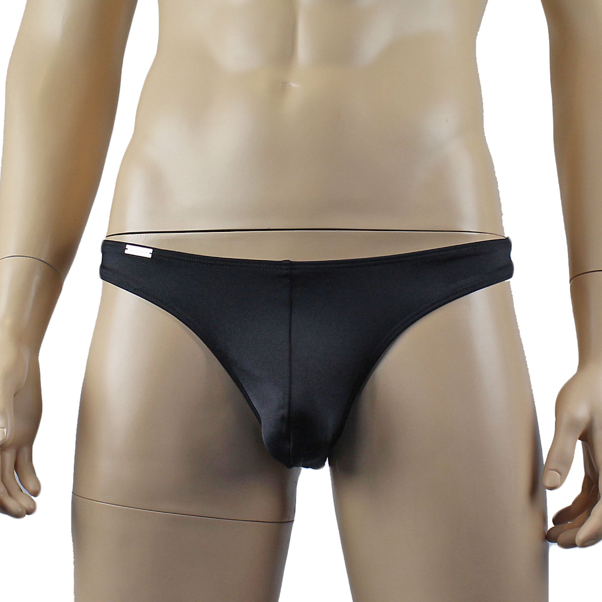 Mens Mick Stretch Spandex Low Rise Thong Black