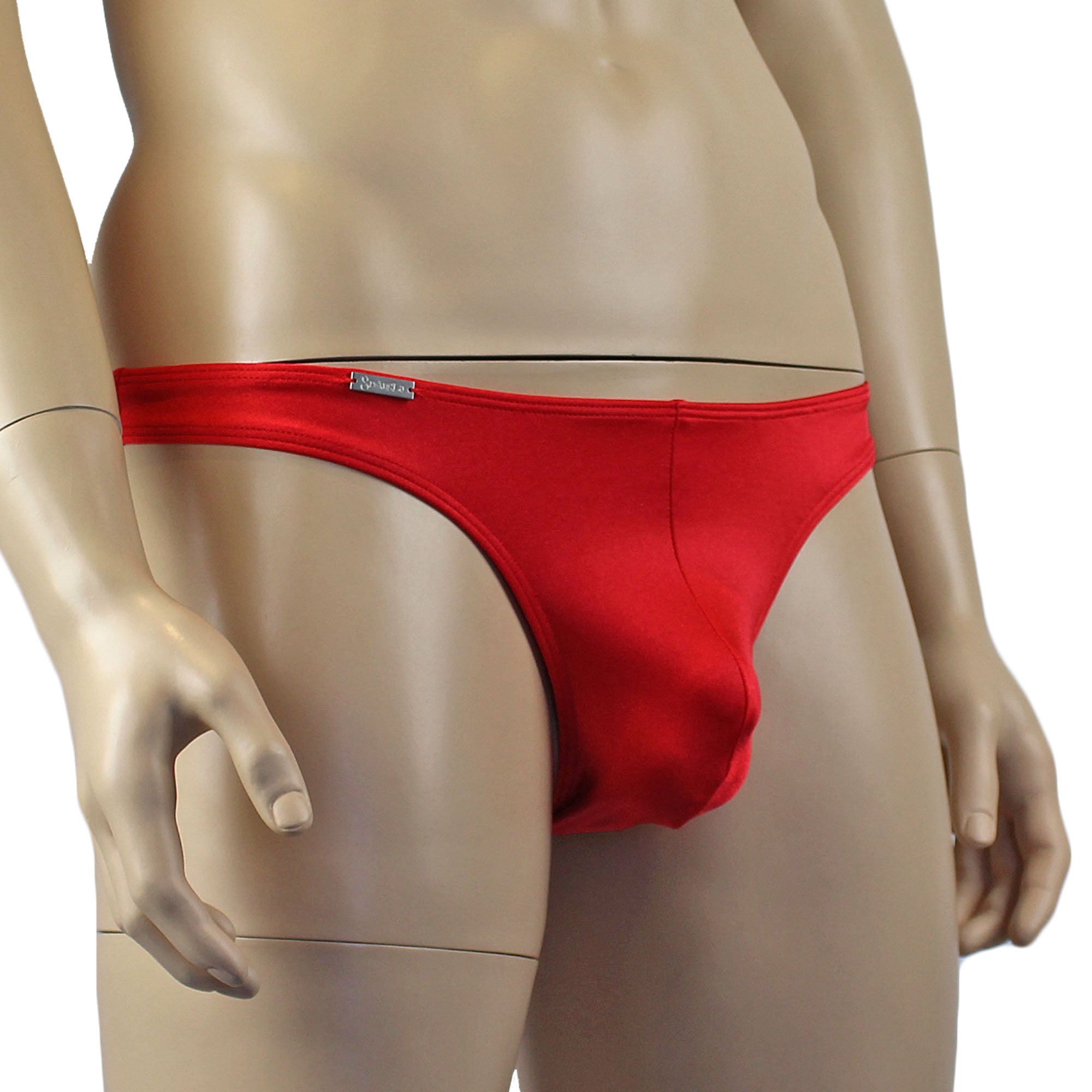 Mens Mick Stretch Spandex Low Rise Thong Red