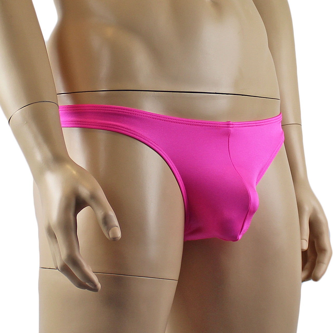 Mens Mick Stretch Spandex Low Rise Thong Hot Pink