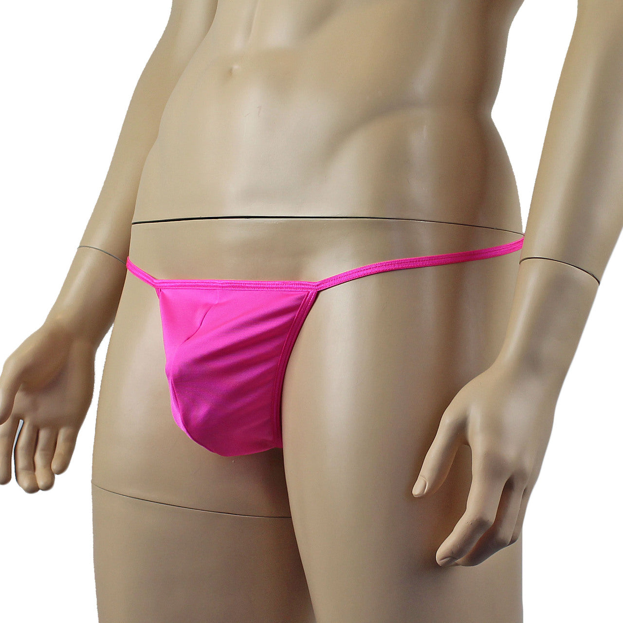 Mens Mick Keep It Simple Spandex Pouch G string with Thin Elastic Hot Pink