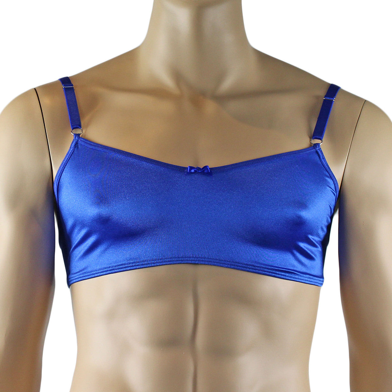 Mens Jenny Satin Bra Top with Adjustable Straps (blue plus other colours)